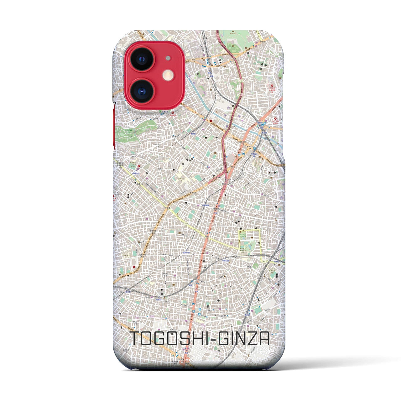 【戸越銀座(東京都)】地図柄iPhoneケース(バックカバータイプ)