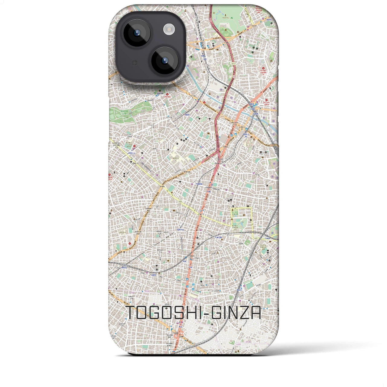 【戸越銀座(東京都)】地図柄iPhoneケース(バックカバータイプ)