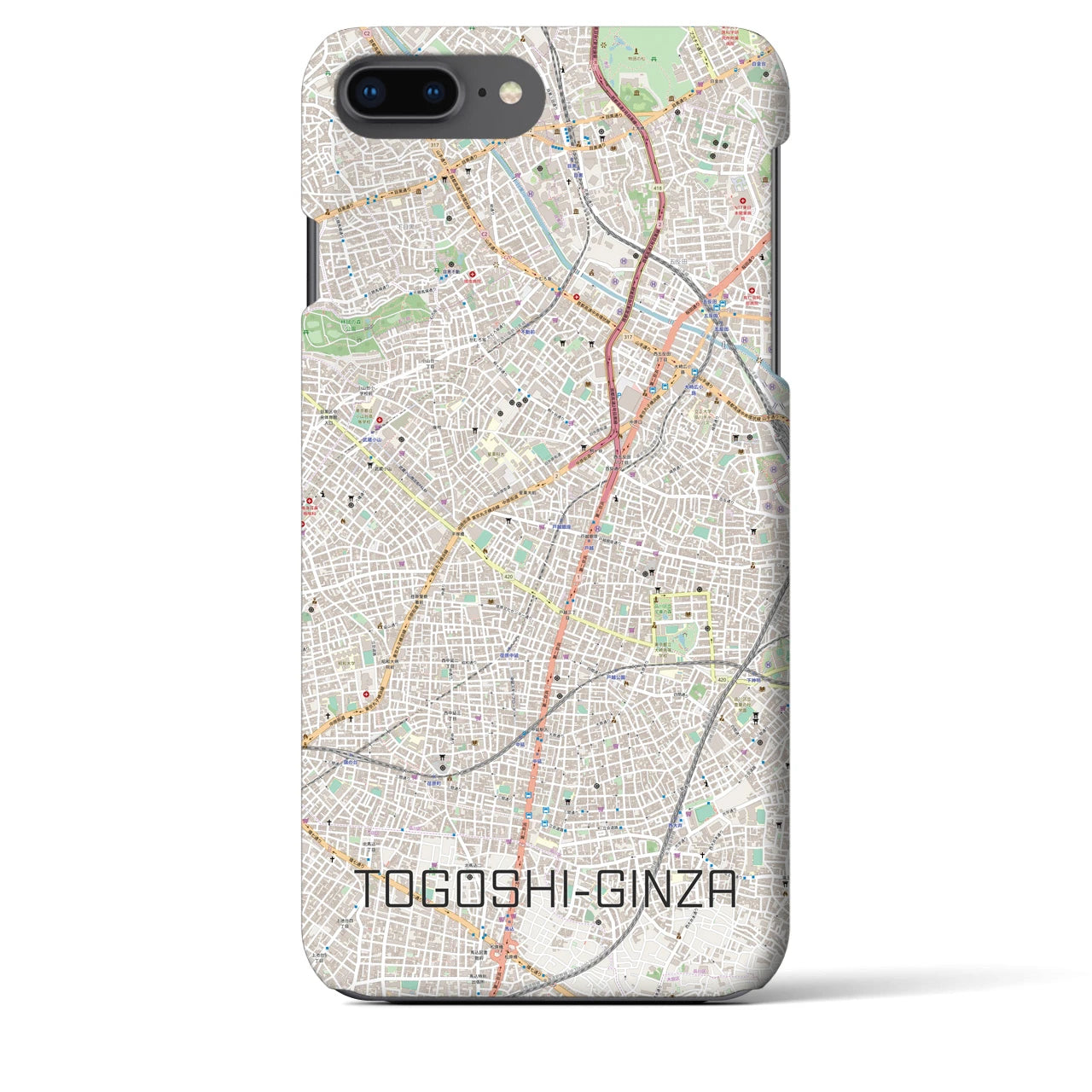 【戸越銀座(東京都)】地図柄iPhoneケース(バックカバータイプ)