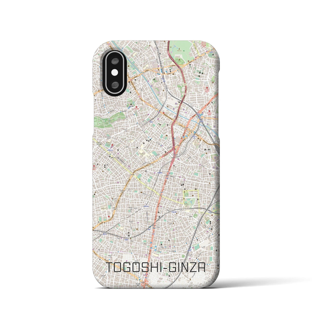 【戸越銀座(東京都)】地図柄iPhoneケース(バックカバータイプ)