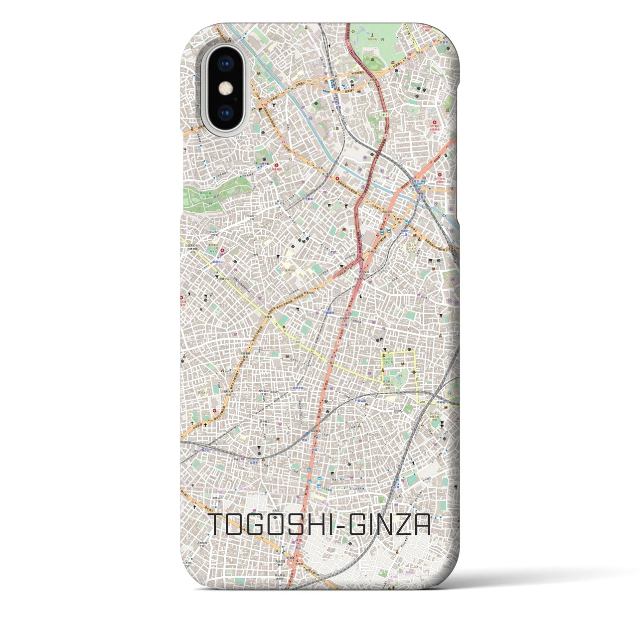 【戸越銀座(東京都)】地図柄iPhoneケース(バックカバータイプ)