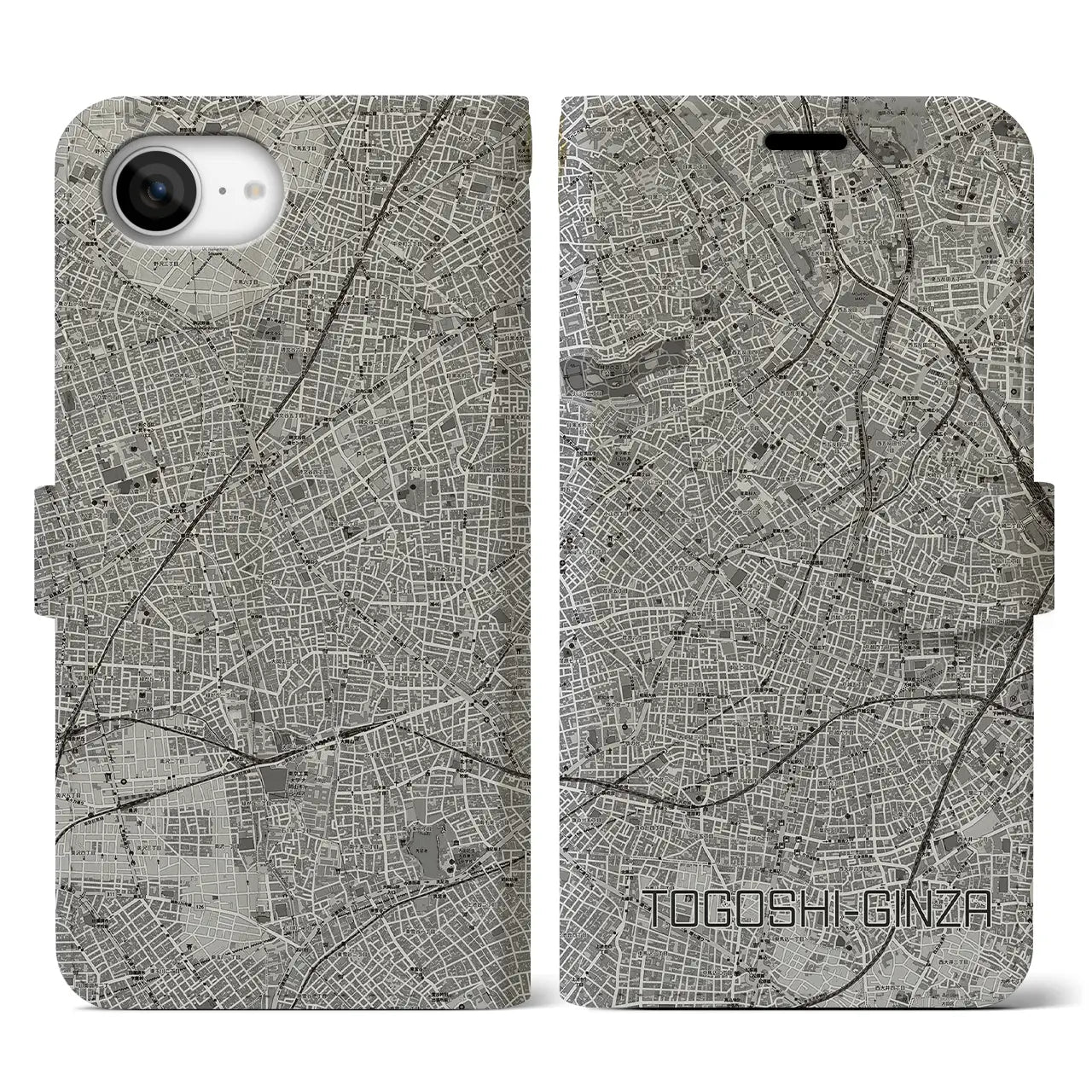 【戸越銀座(東京都)】地図柄iPhoneケース(手帳タイプ)