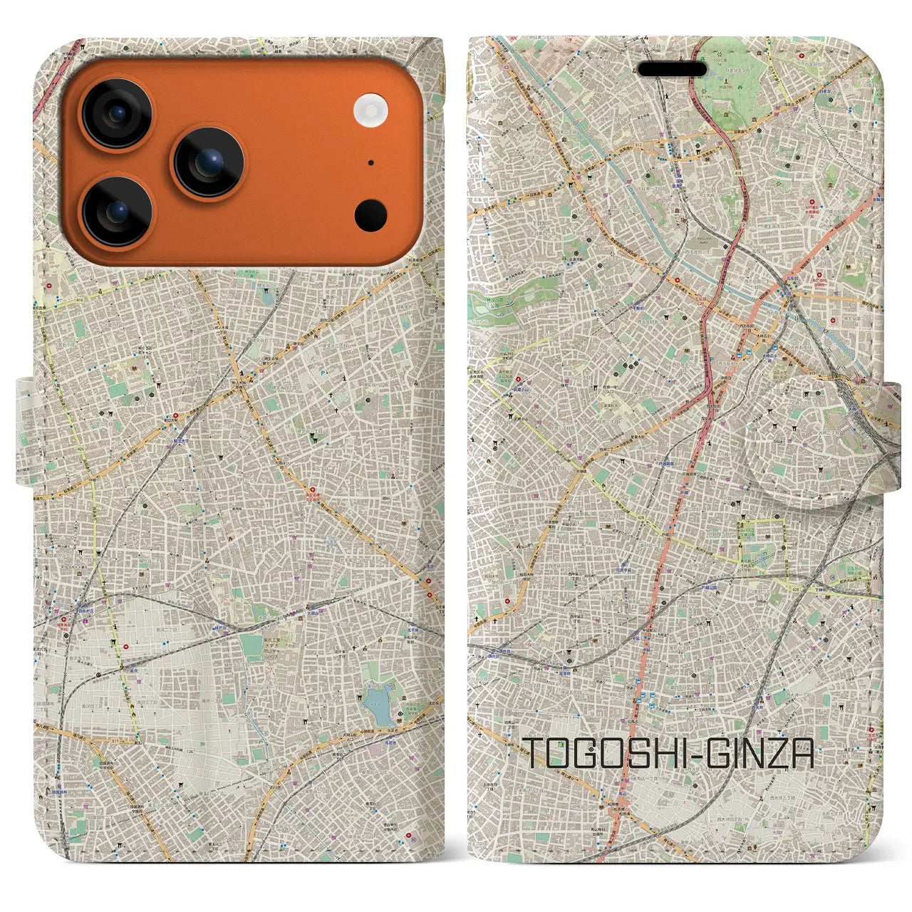 【戸越銀座(東京都)】地図柄iPhoneケース(手帳タイプ)