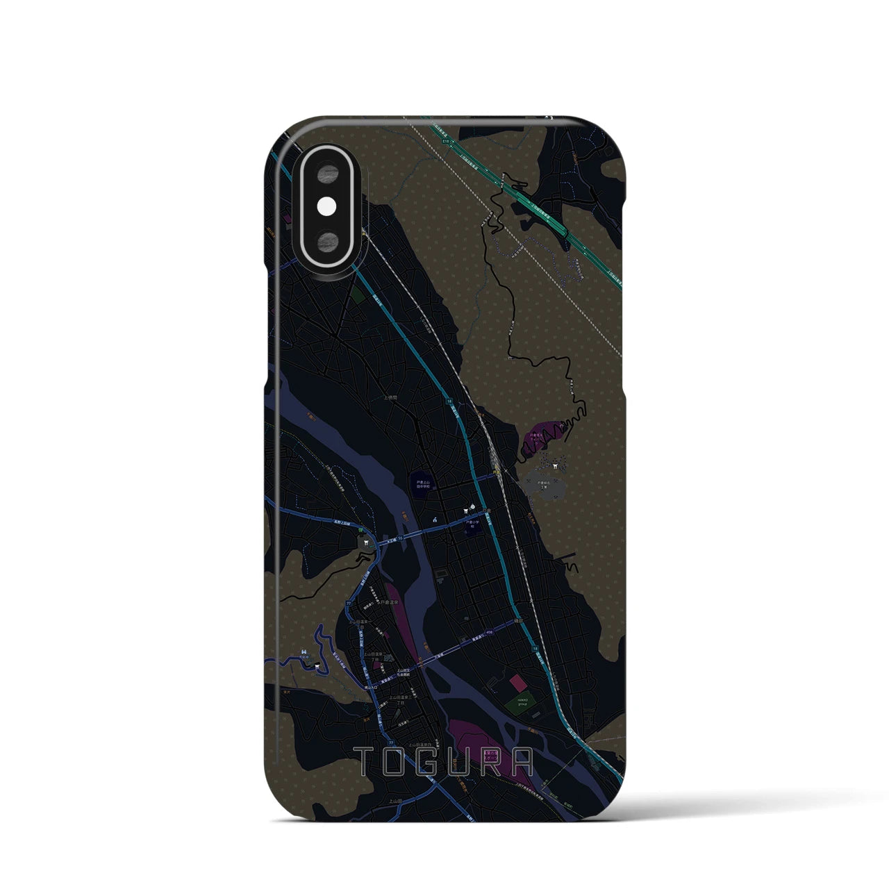 【戸倉(長野県)】地図柄iPhoneケース(バックカバータイプ)