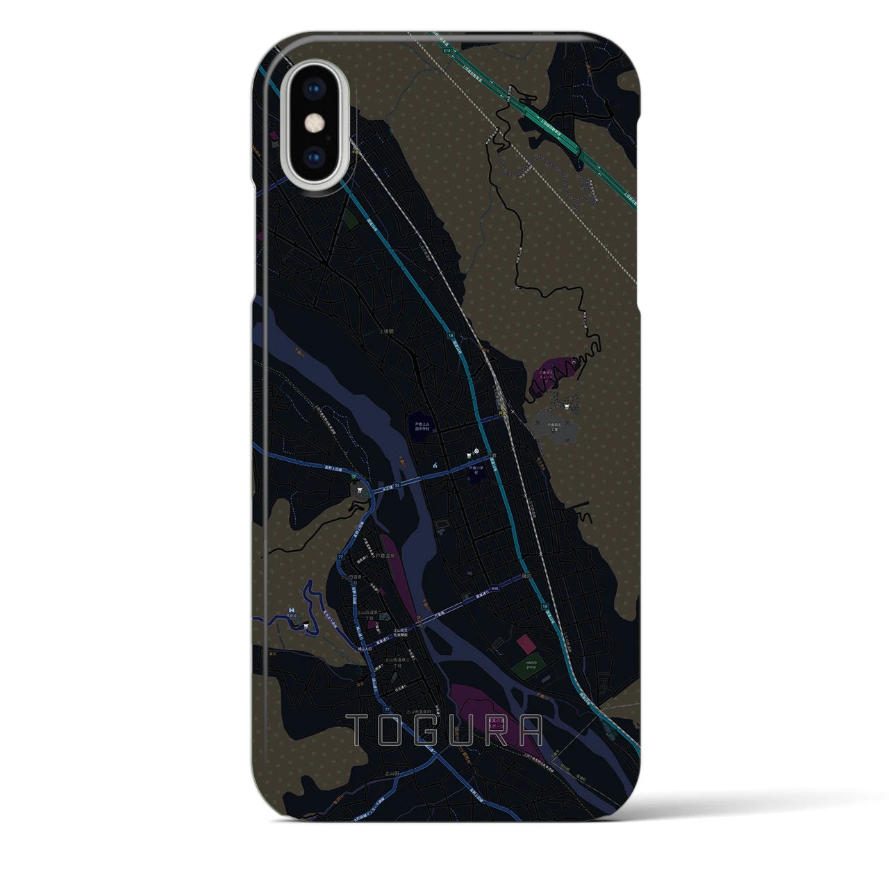 【戸倉(長野県)】地図柄iPhoneケース(バックカバータイプ)