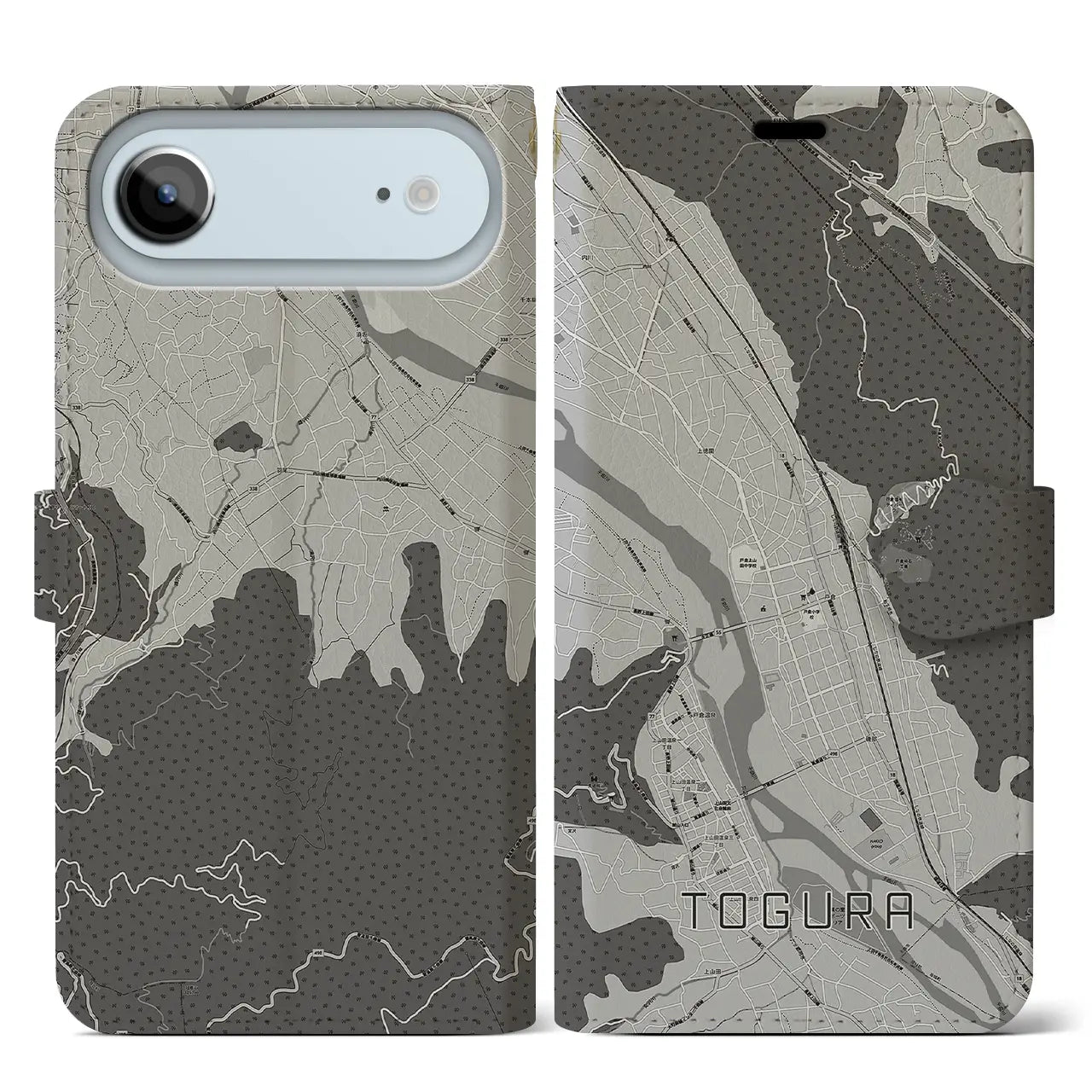 【戸倉(長野県)】地図柄iPhoneケース(手帳タイプ)