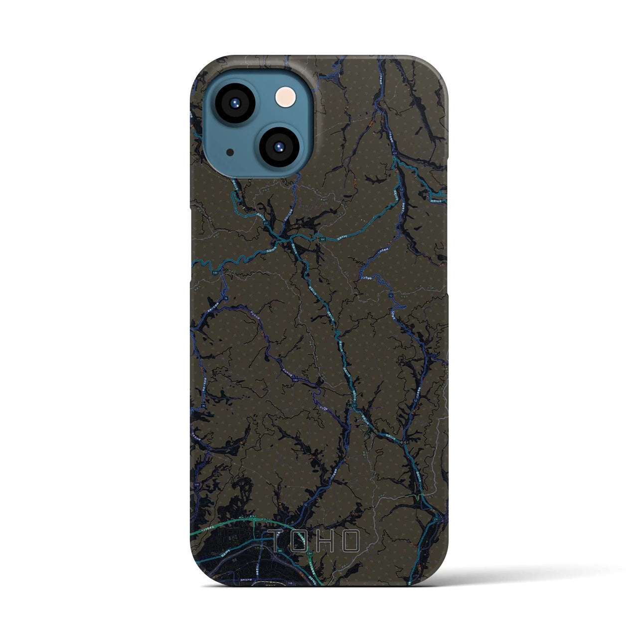 【東峰(福岡県)】地図柄iPhoneケース(バックカバータイプ)