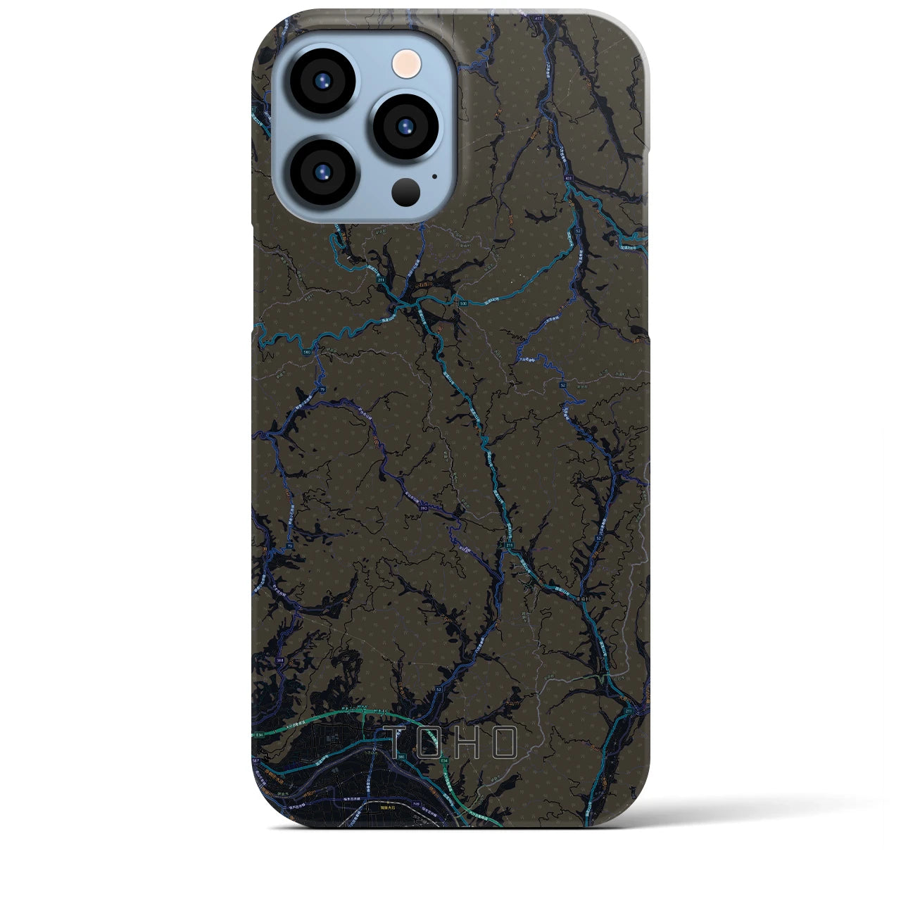【東峰(福岡県)】地図柄iPhoneケース(バックカバータイプ)