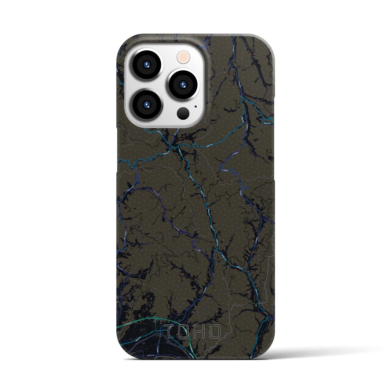 【東峰(福岡県)】地図柄iPhoneケース(バックカバータイプ)