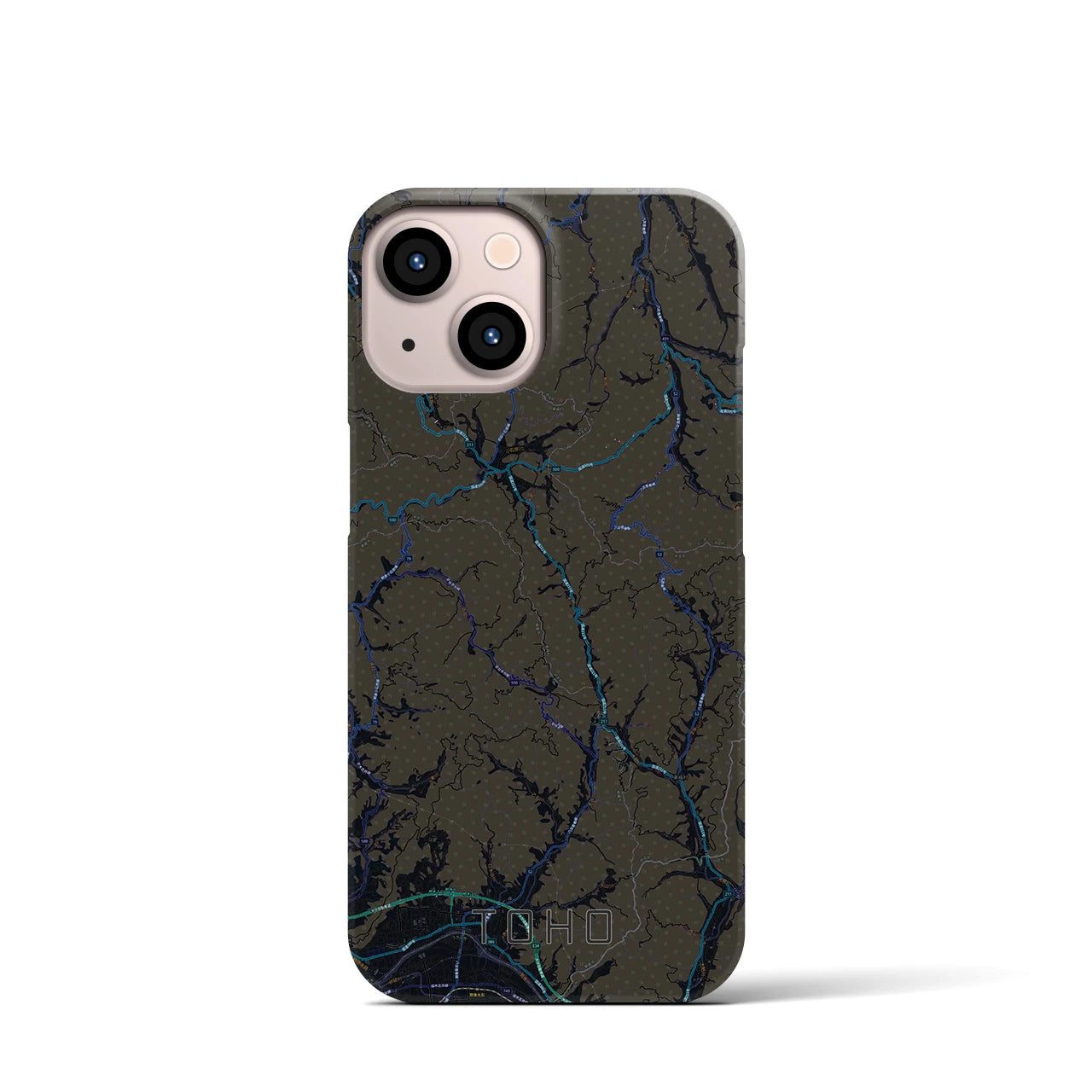 【東峰(福岡県)】地図柄iPhoneケース(バックカバータイプ)