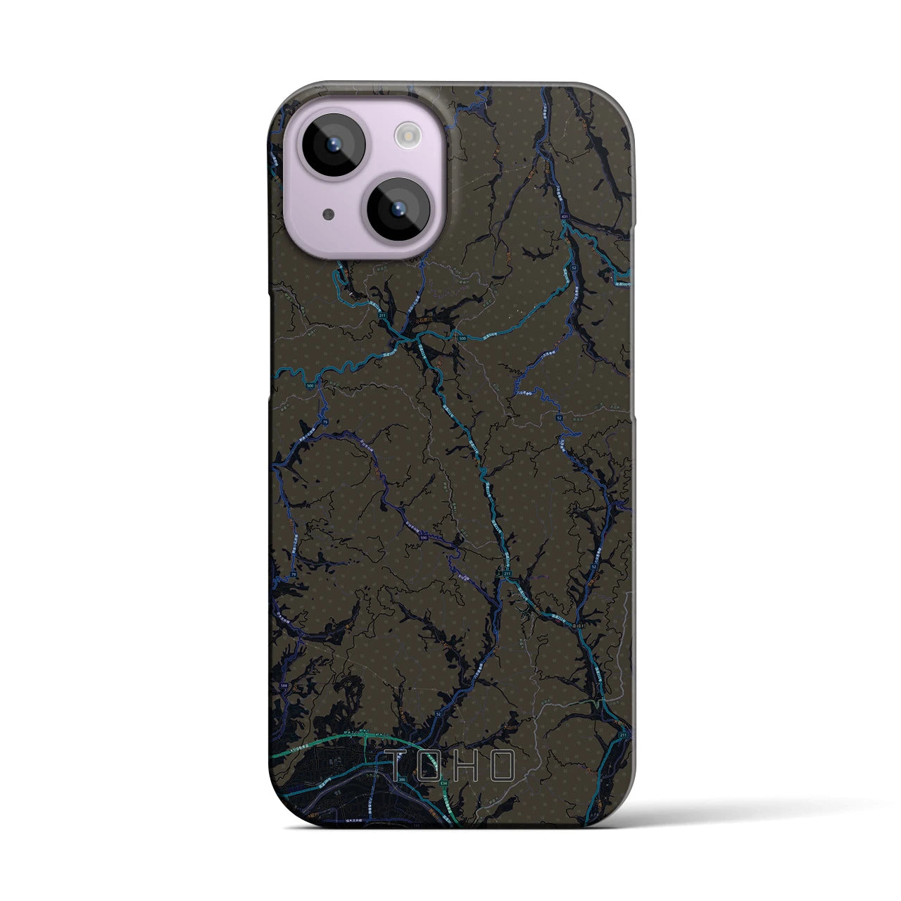 【東峰(福岡県)】地図柄iPhoneケース(バックカバータイプ)
