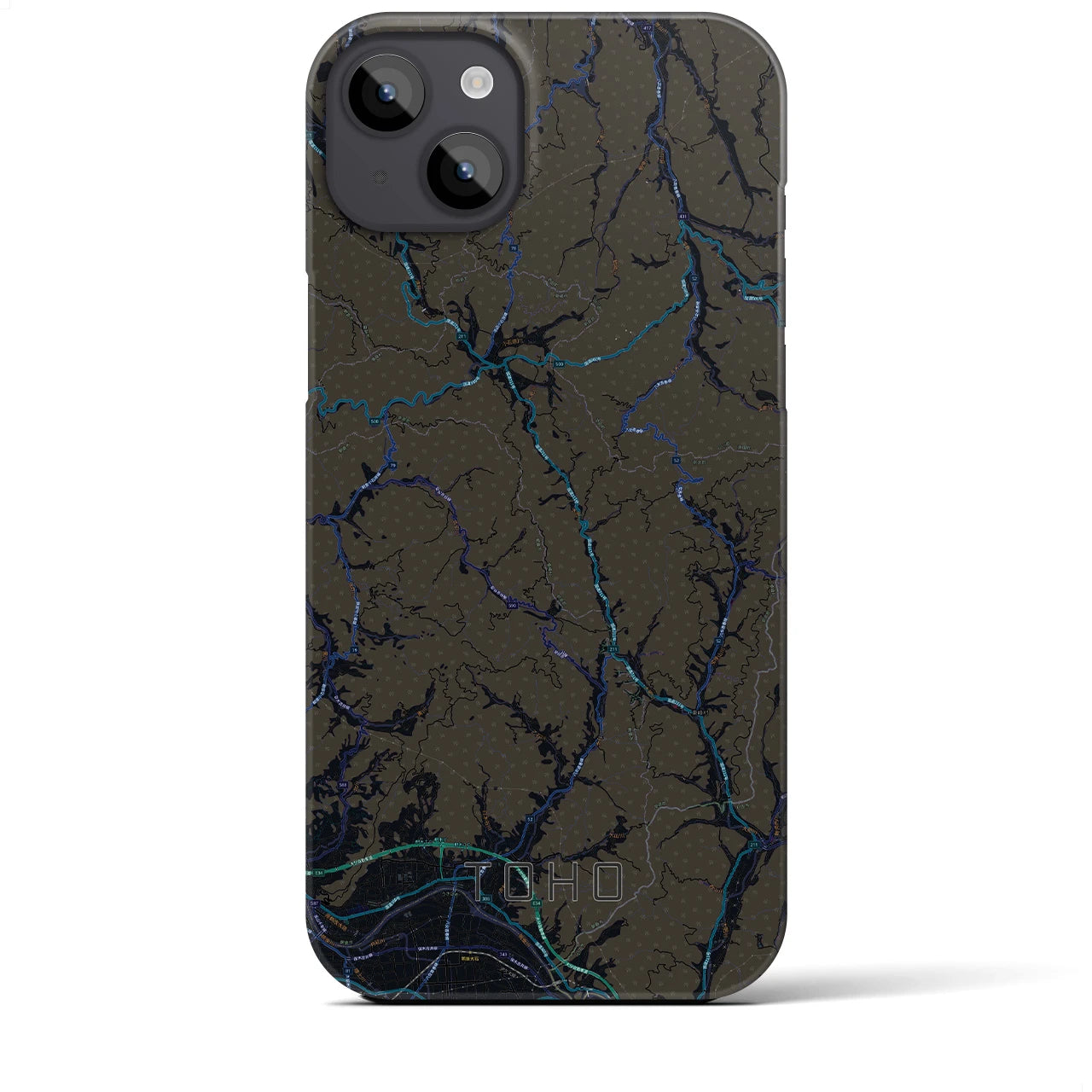 【東峰(福岡県)】地図柄iPhoneケース(バックカバータイプ)