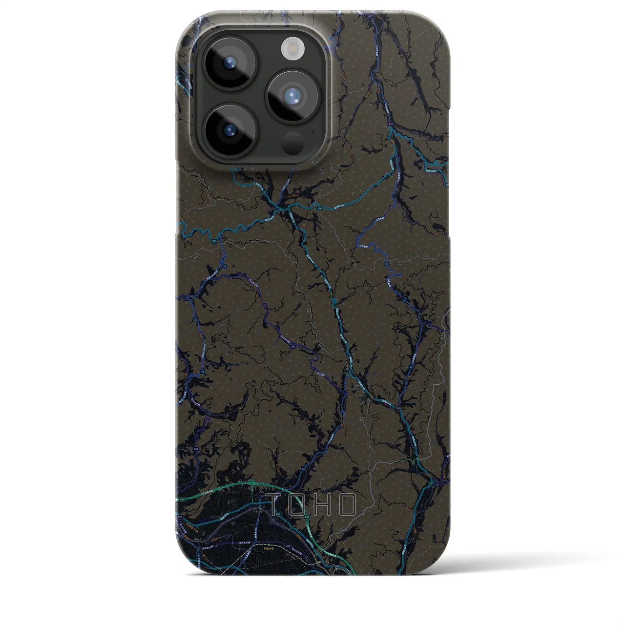 【東峰(福岡県)】地図柄iPhoneケース(バックカバータイプ)