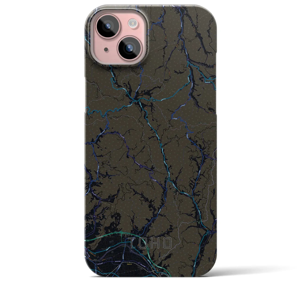 【東峰(福岡県)】地図柄iPhoneケース(バックカバータイプ)