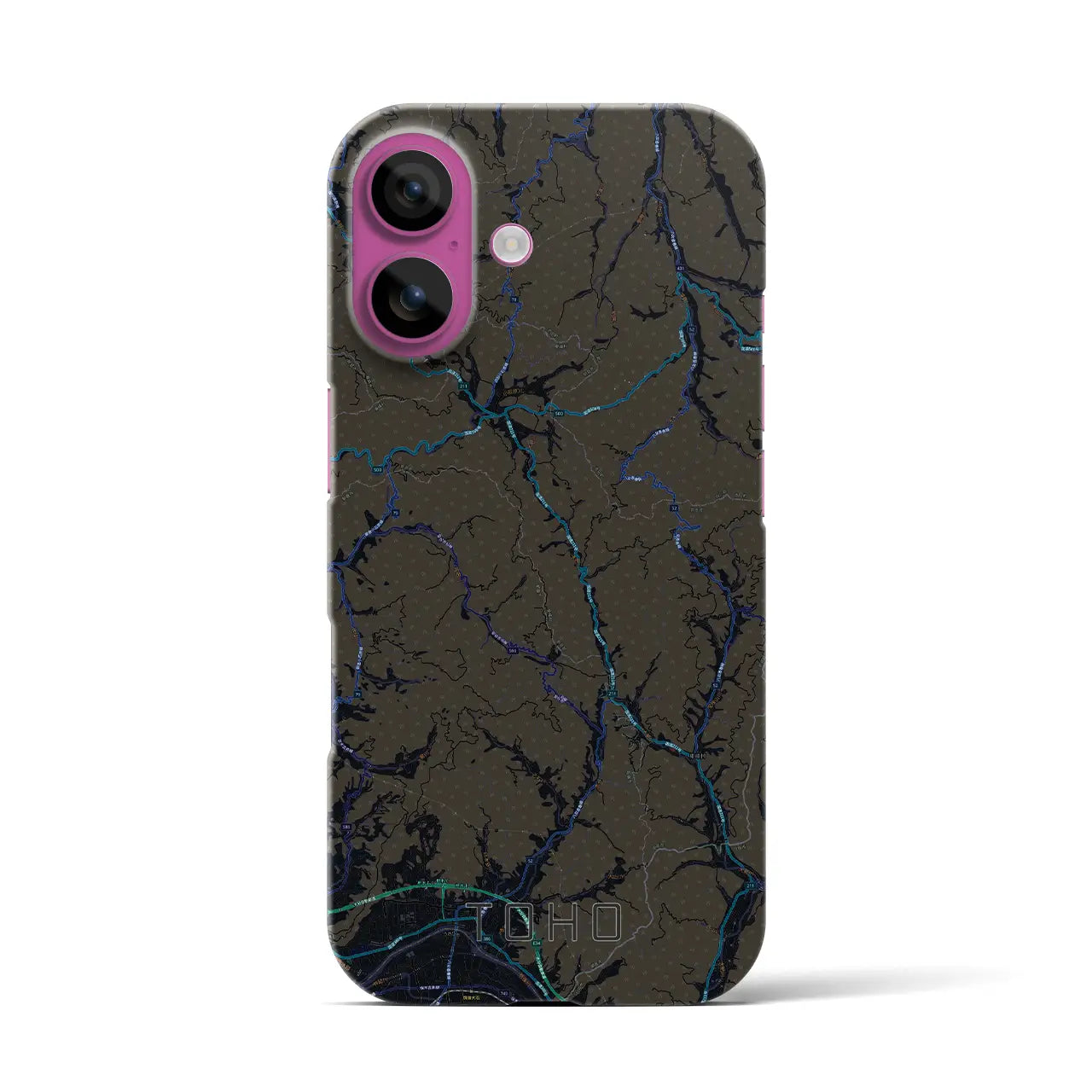 【東峰(福岡県)】地図柄iPhoneケース(バックカバータイプ)