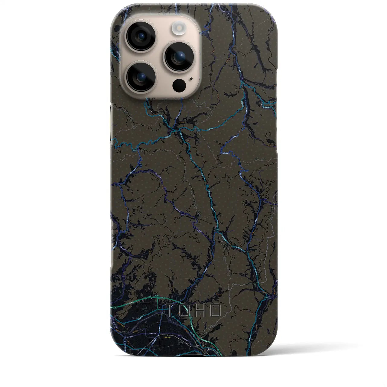 【東峰(福岡県)】地図柄iPhoneケース(バックカバータイプ)