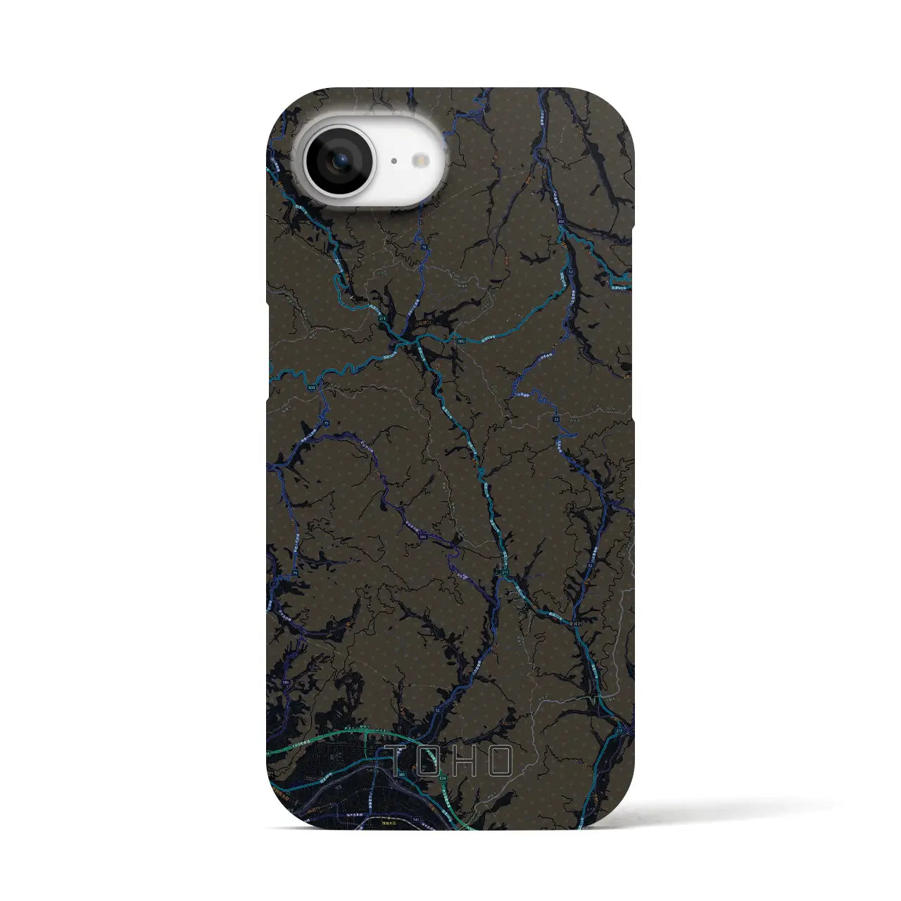【東峰(福岡県)】地図柄iPhoneケース(バックカバータイプ)