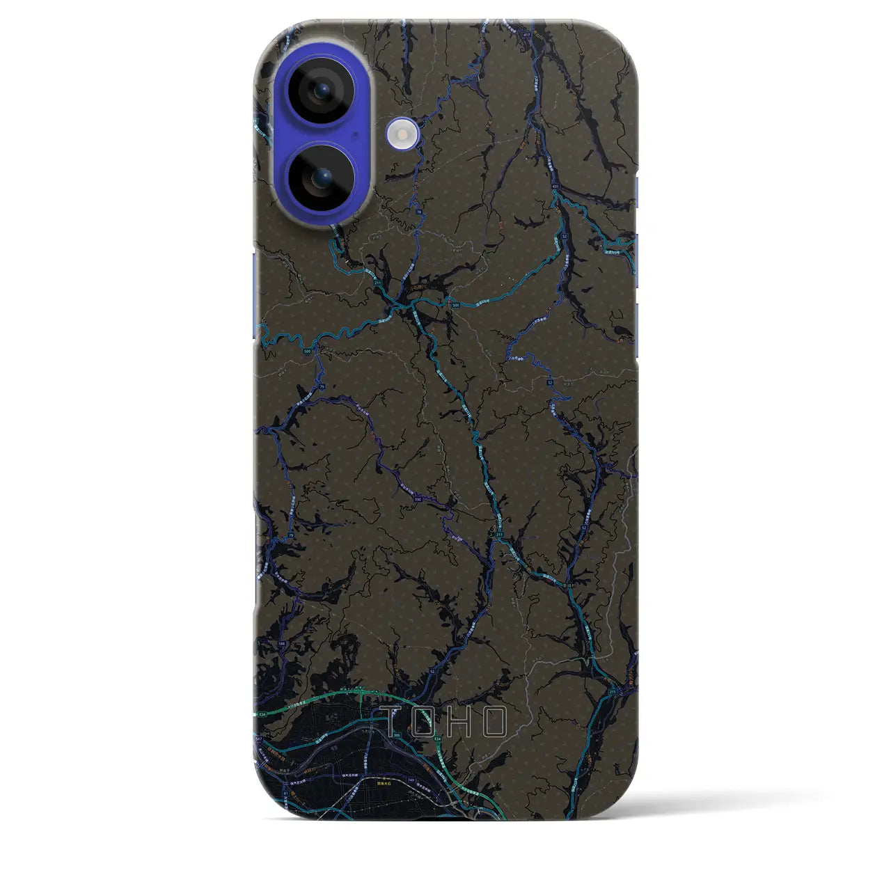 【東峰(福岡県)】地図柄iPhoneケース(バックカバータイプ)