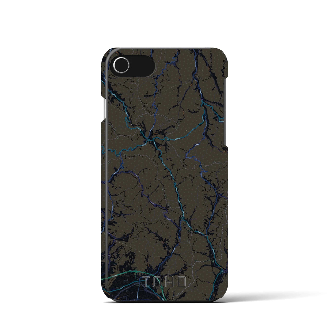 【東峰(福岡県)】地図柄iPhoneケース(バックカバータイプ)