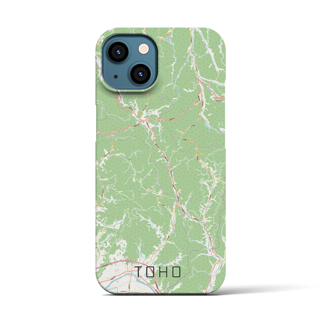 【東峰(福岡県)】地図柄iPhoneケース(バックカバータイプ)