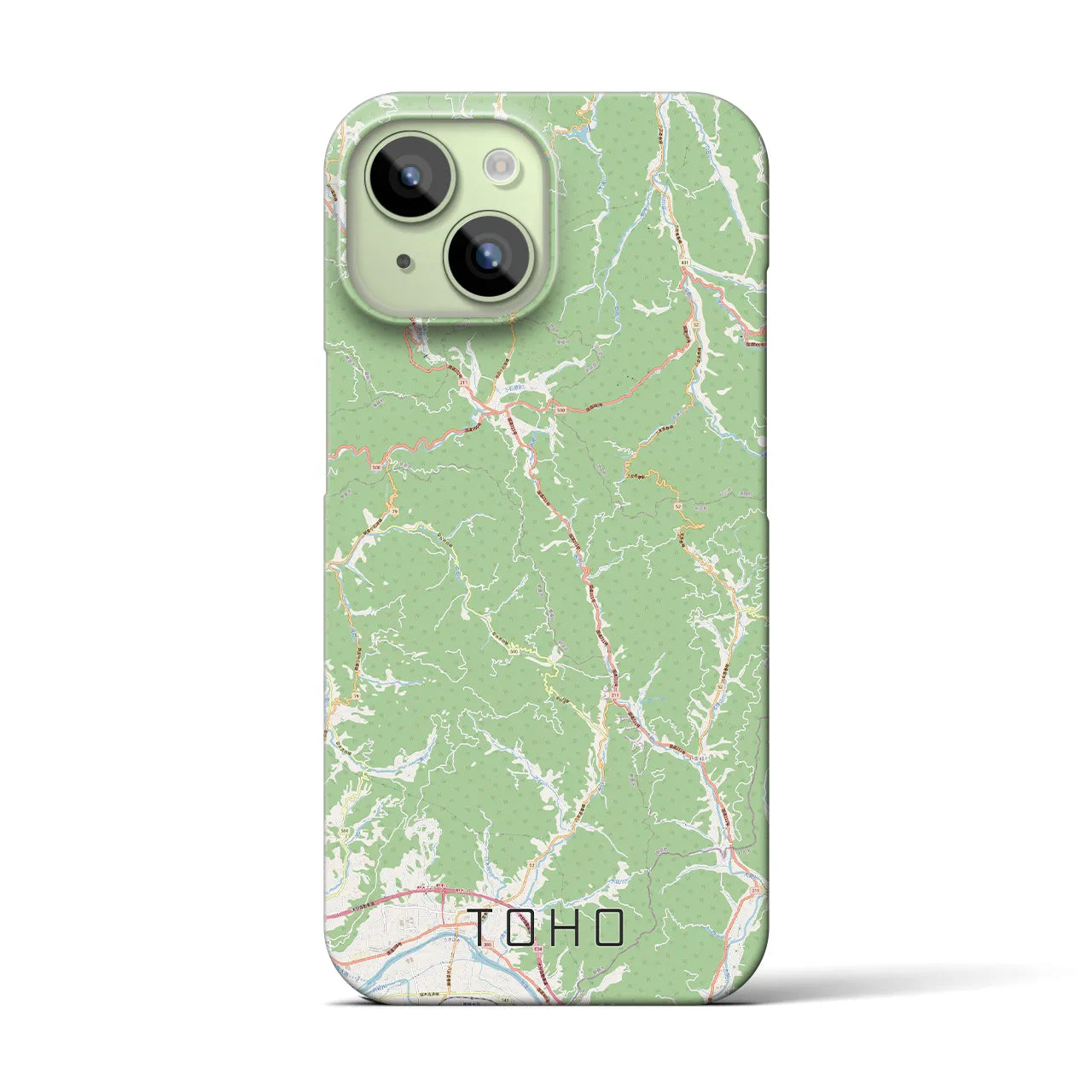 【東峰(福岡県)】地図柄iPhoneケース(バックカバータイプ)