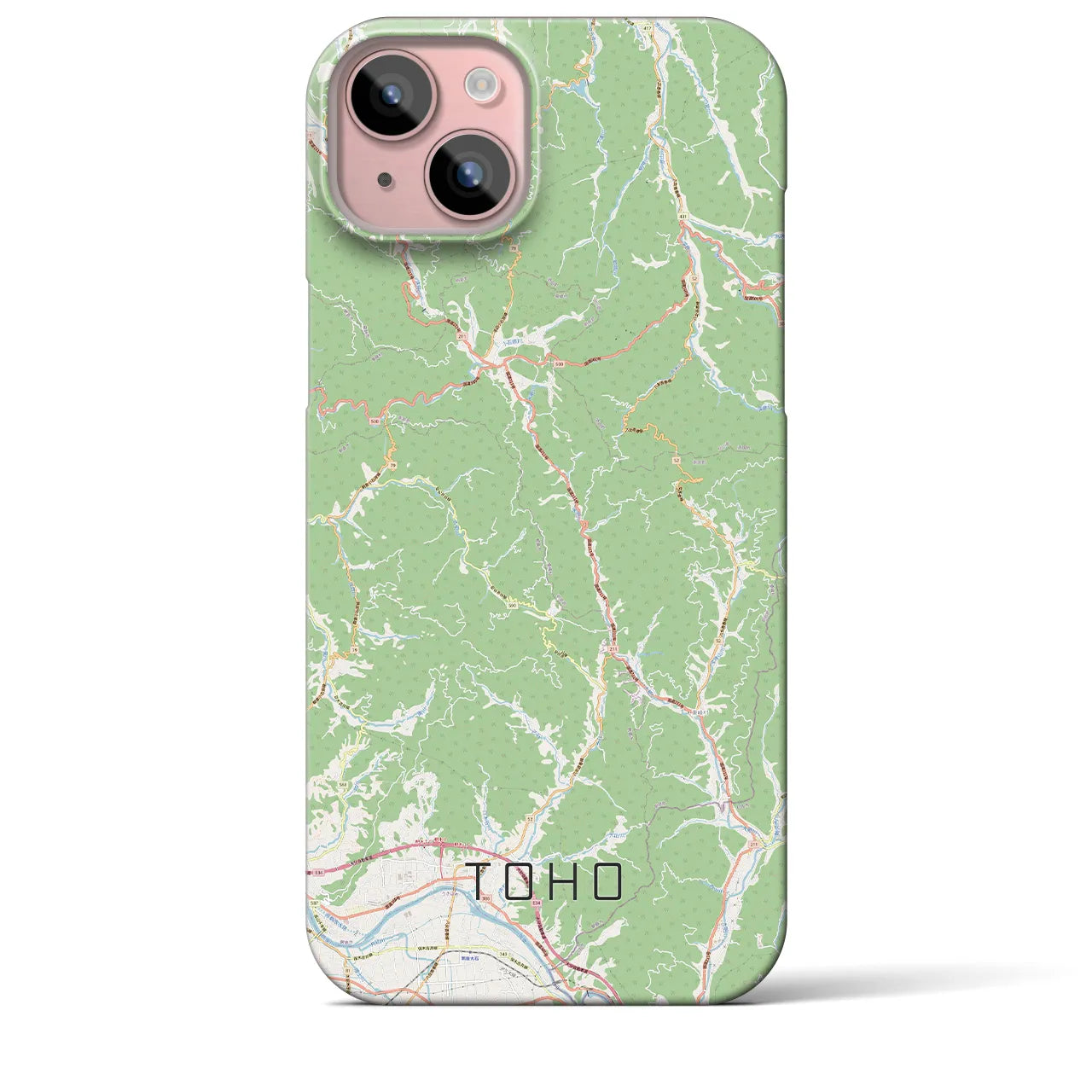 【東峰(福岡県)】地図柄iPhoneケース(バックカバータイプ)