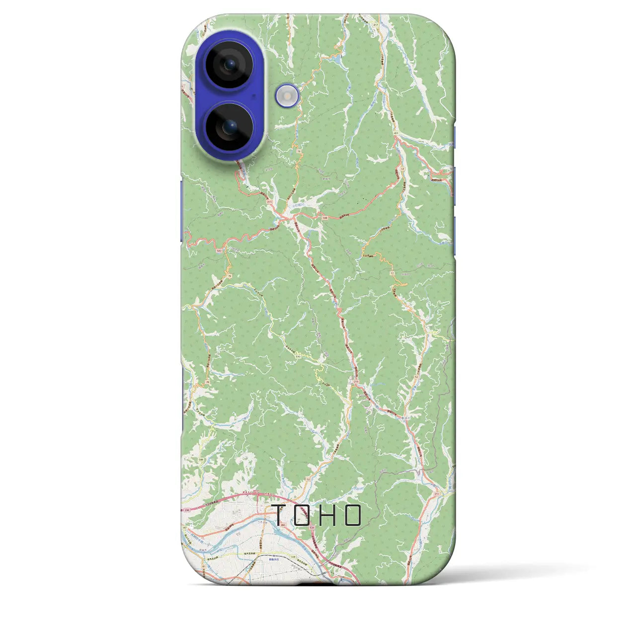 【東峰(福岡県)】地図柄iPhoneケース(バックカバータイプ)