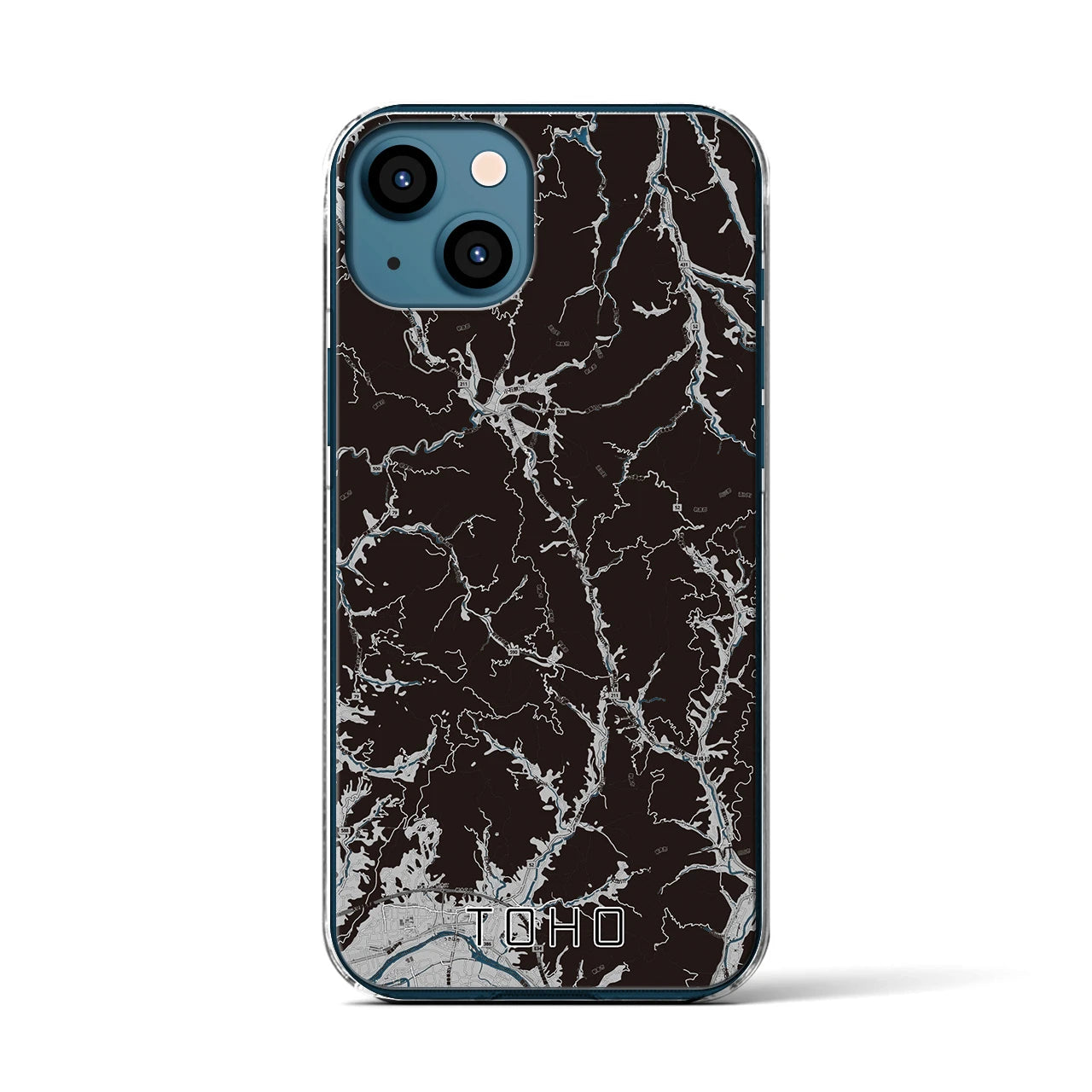 【東峰(福岡県)】地図柄iPhoneケース(クリアタイプ)