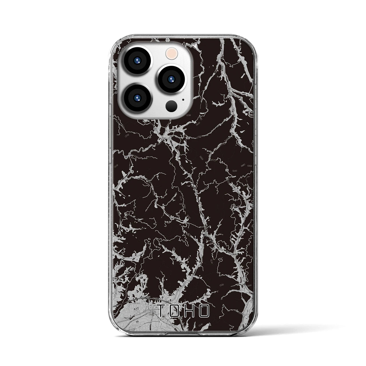 【東峰(福岡県)】地図柄iPhoneケース(クリアタイプ)