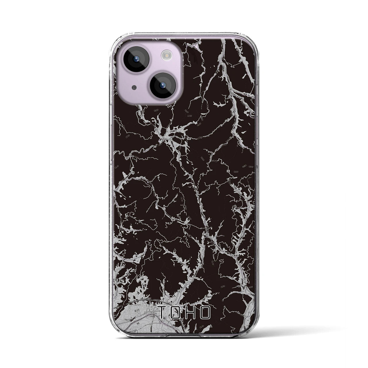 【東峰(福岡県)】地図柄iPhoneケース(クリアタイプ)