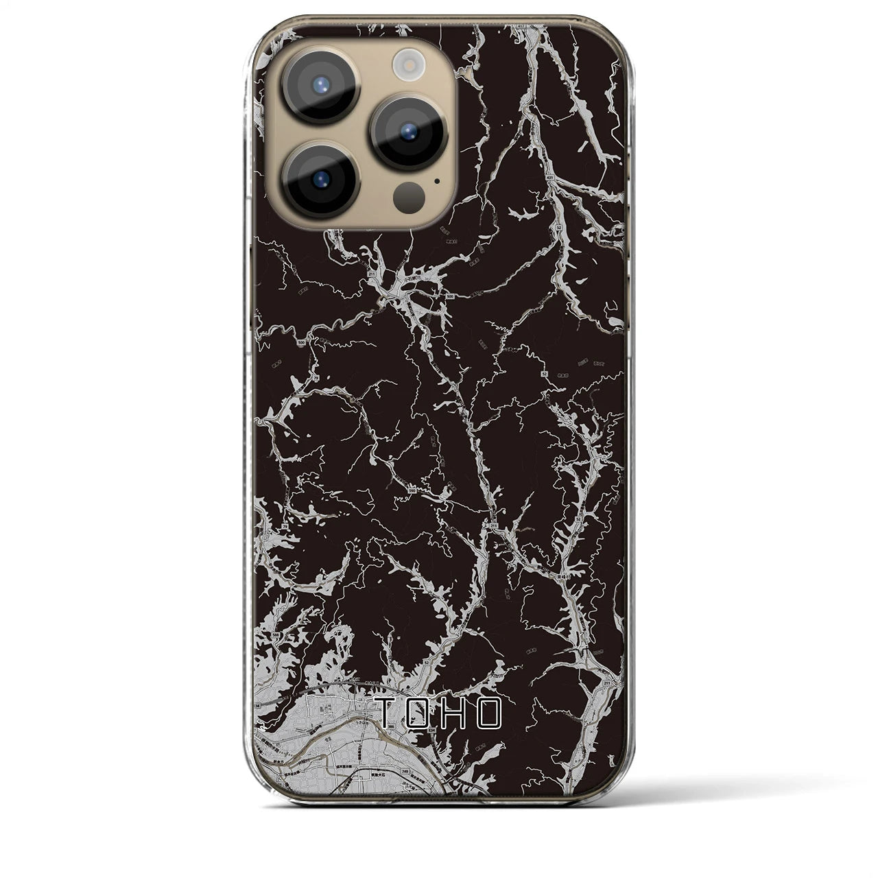 【東峰(福岡県)】地図柄iPhoneケース(クリアタイプ)