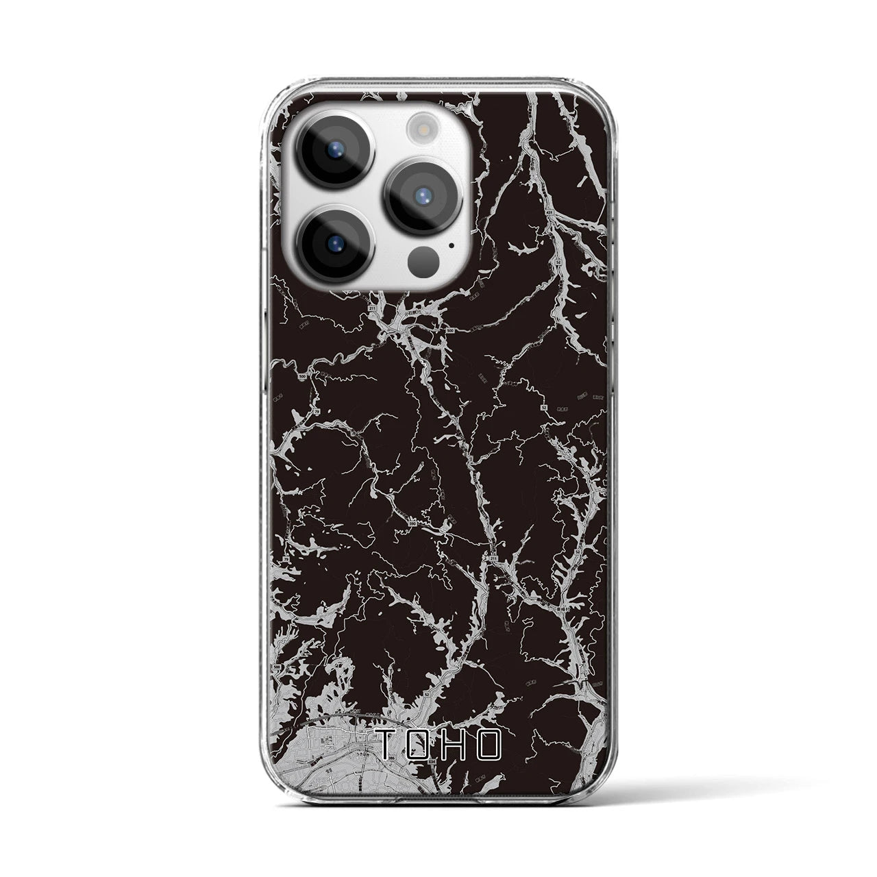 【東峰(福岡県)】地図柄iPhoneケース(クリアタイプ)