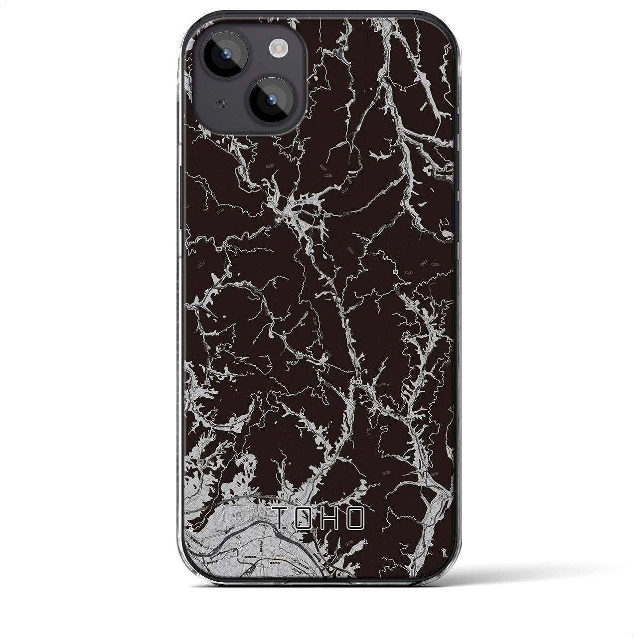 【東峰(福岡県)】地図柄iPhoneケース(クリアタイプ)