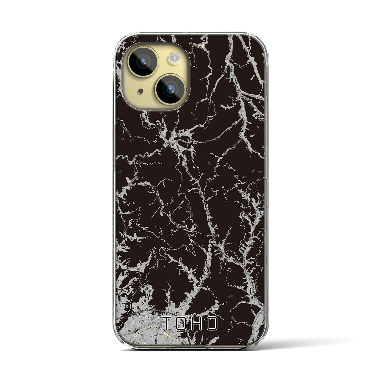 【東峰(福岡県)】地図柄iPhoneケース(クリアタイプ)