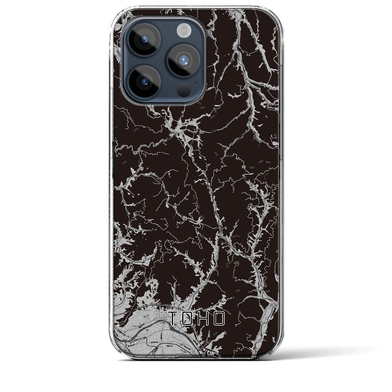 【東峰(福岡県)】地図柄iPhoneケース(クリアタイプ)