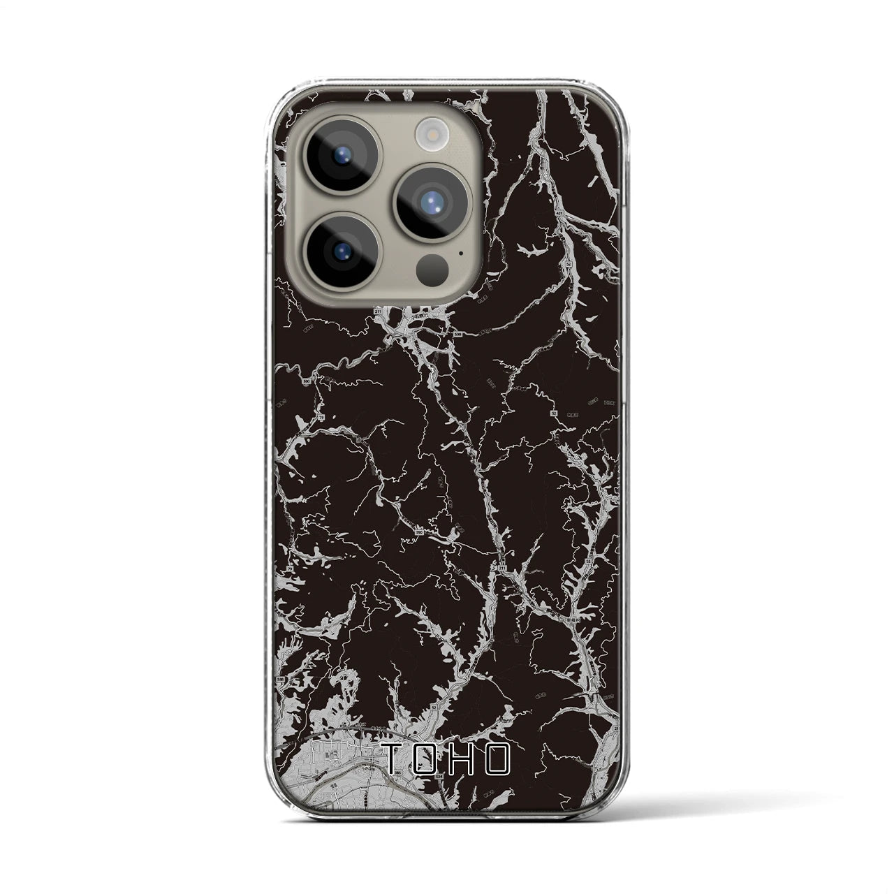 【東峰(福岡県)】地図柄iPhoneケース(クリアタイプ)