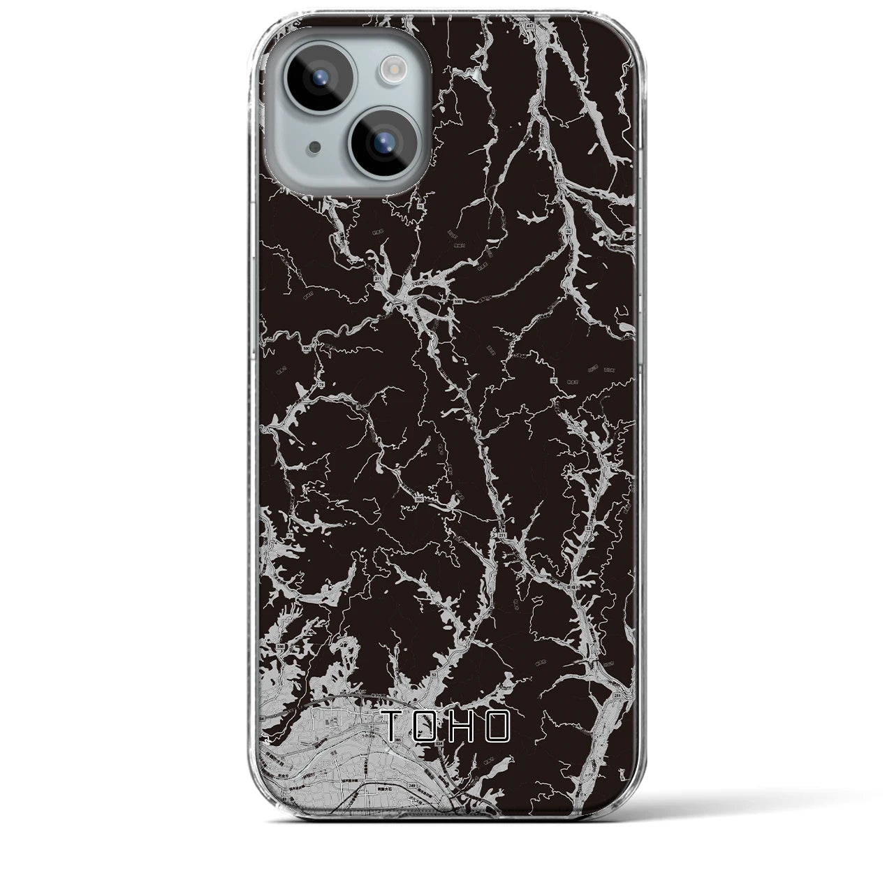 【東峰(福岡県)】地図柄iPhoneケース(クリアタイプ)