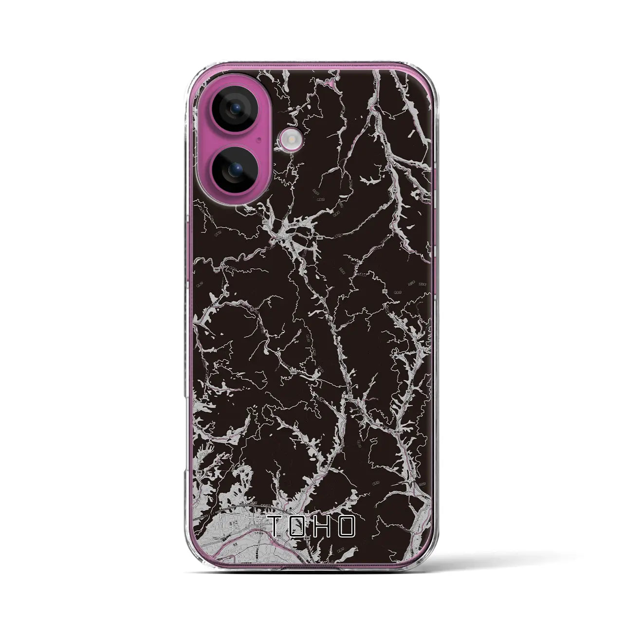 【東峰(福岡県)】地図柄iPhoneケース(クリアタイプ)