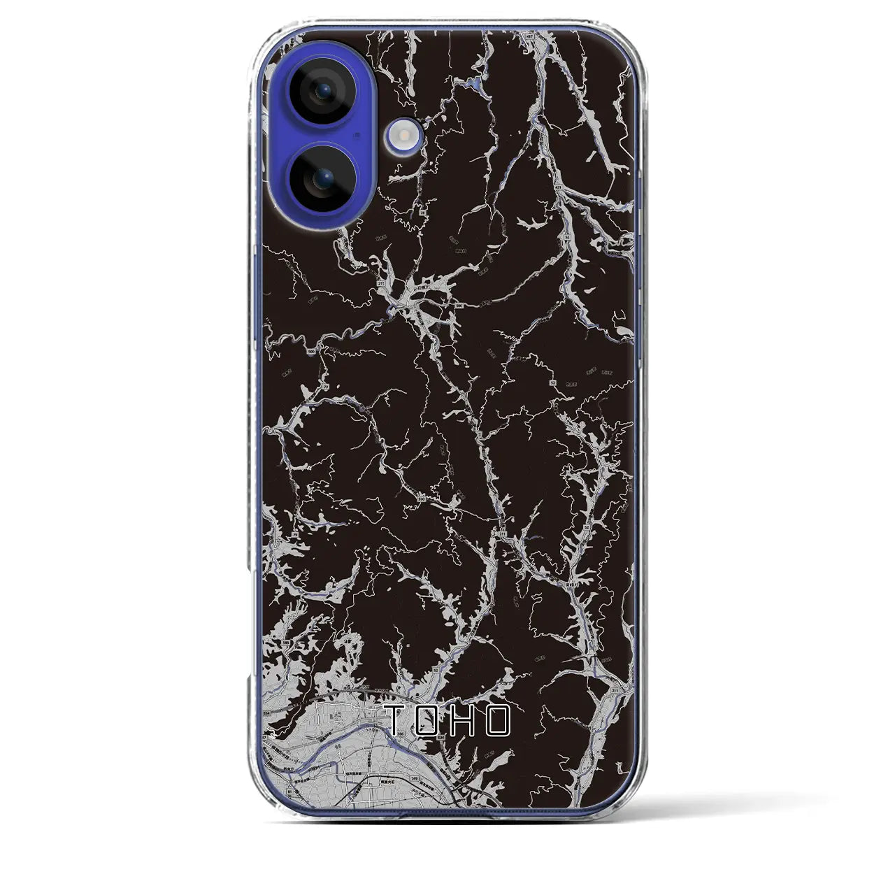 【東峰(福岡県)】地図柄iPhoneケース(クリアタイプ)