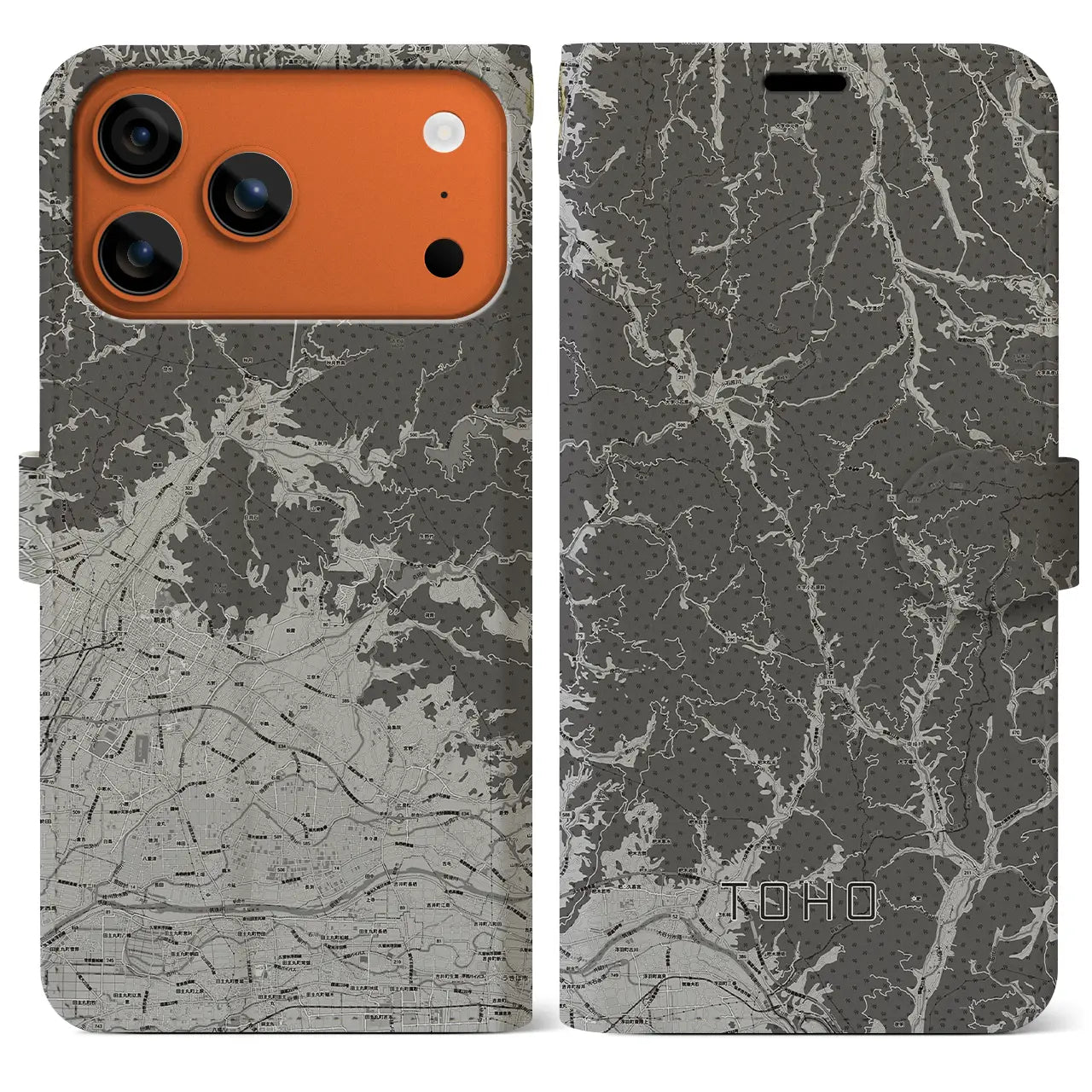 【東峰(福岡県)】地図柄iPhoneケース(手帳タイプ)