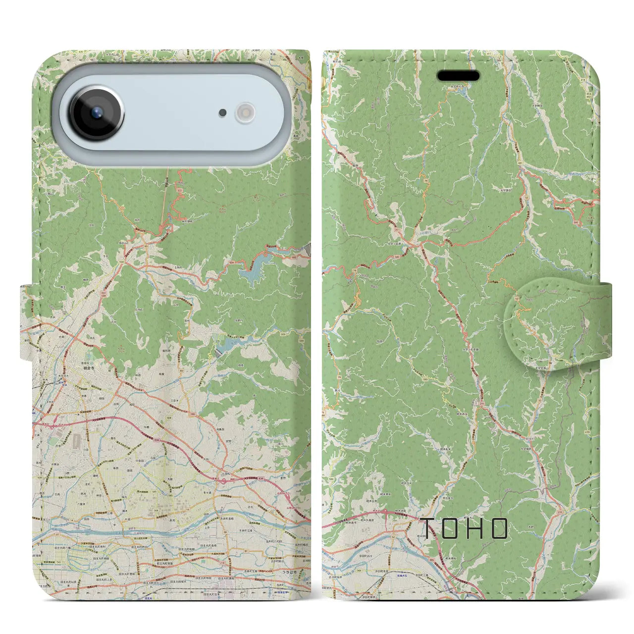 【東峰(福岡県)】地図柄iPhoneケース(手帳タイプ)