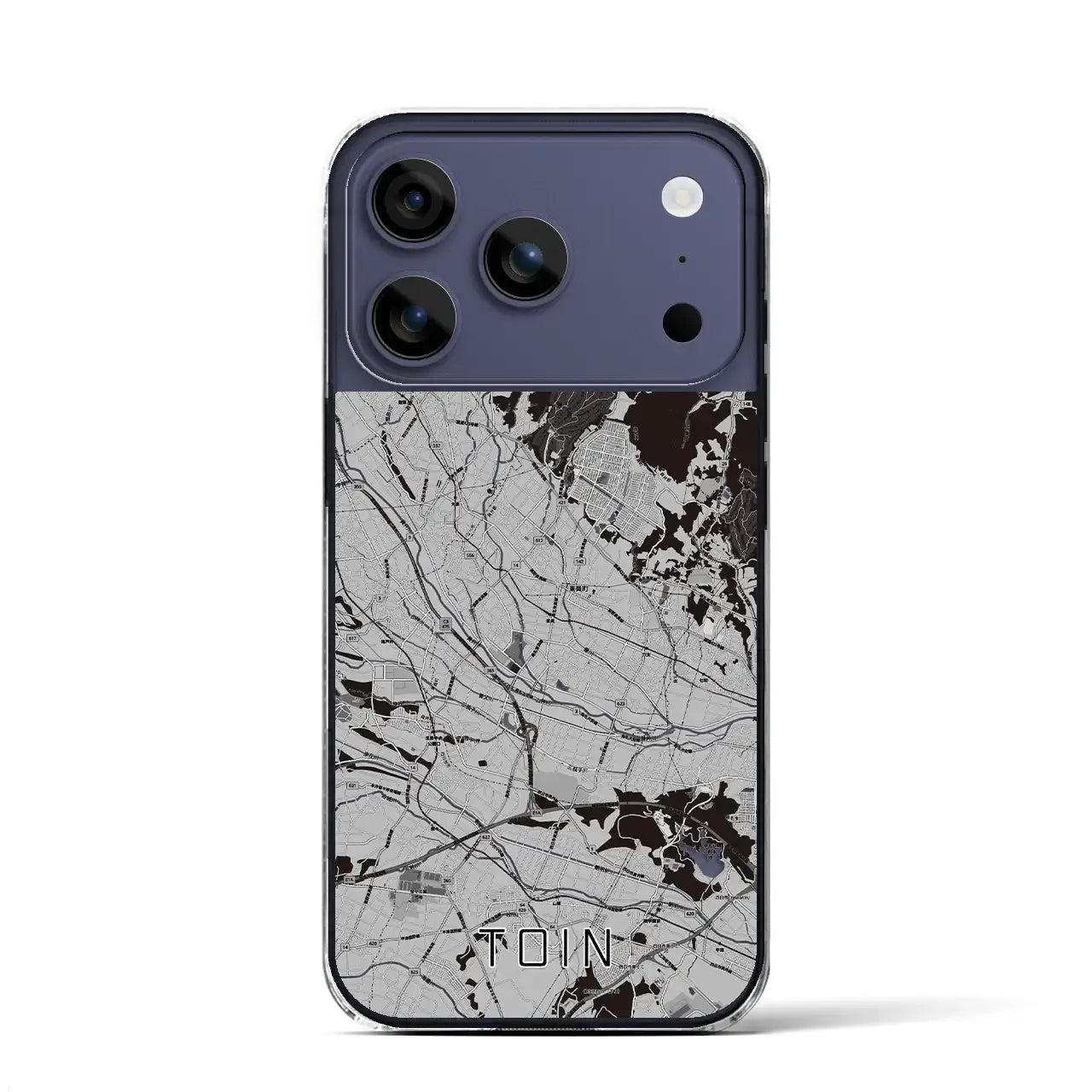 【東員(三重県)】地図柄iPhoneケース(クリアタイプ)モノトーン・iPhone 17 Pro Max 用