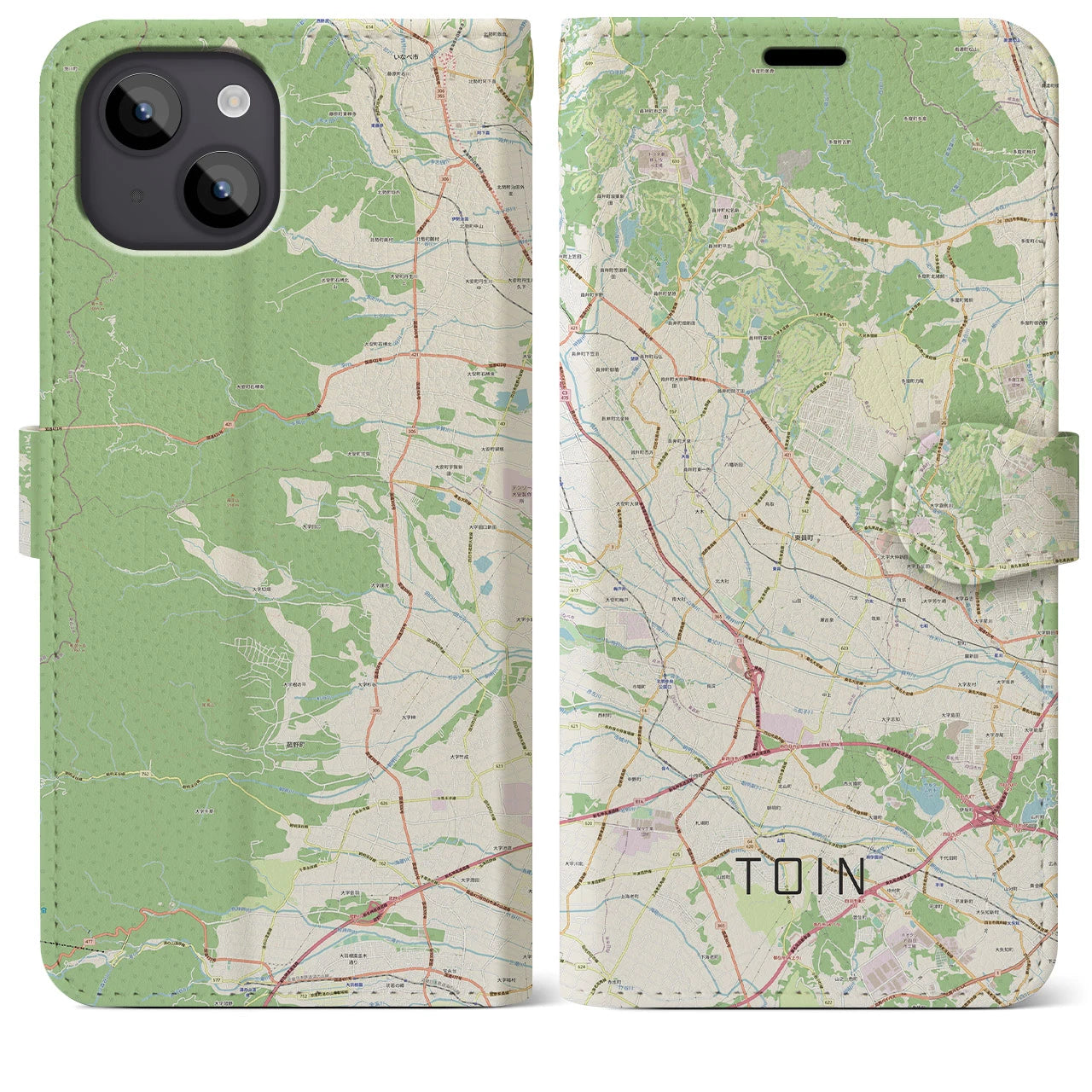 【東員(三重県)】地図柄iPhoneケース(手帳タイプ)