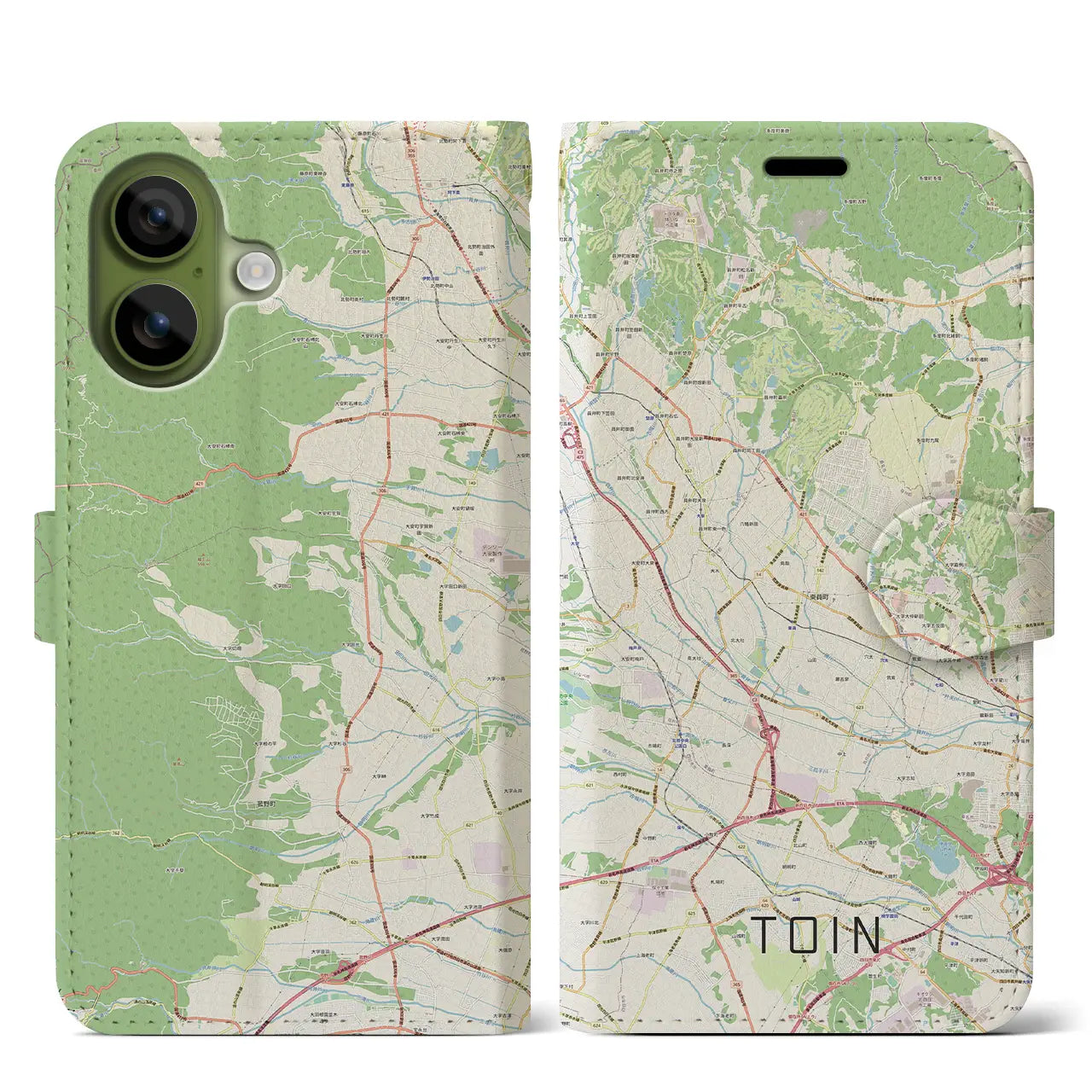 【東員(三重県)】地図柄iPhoneケース(手帳タイプ)