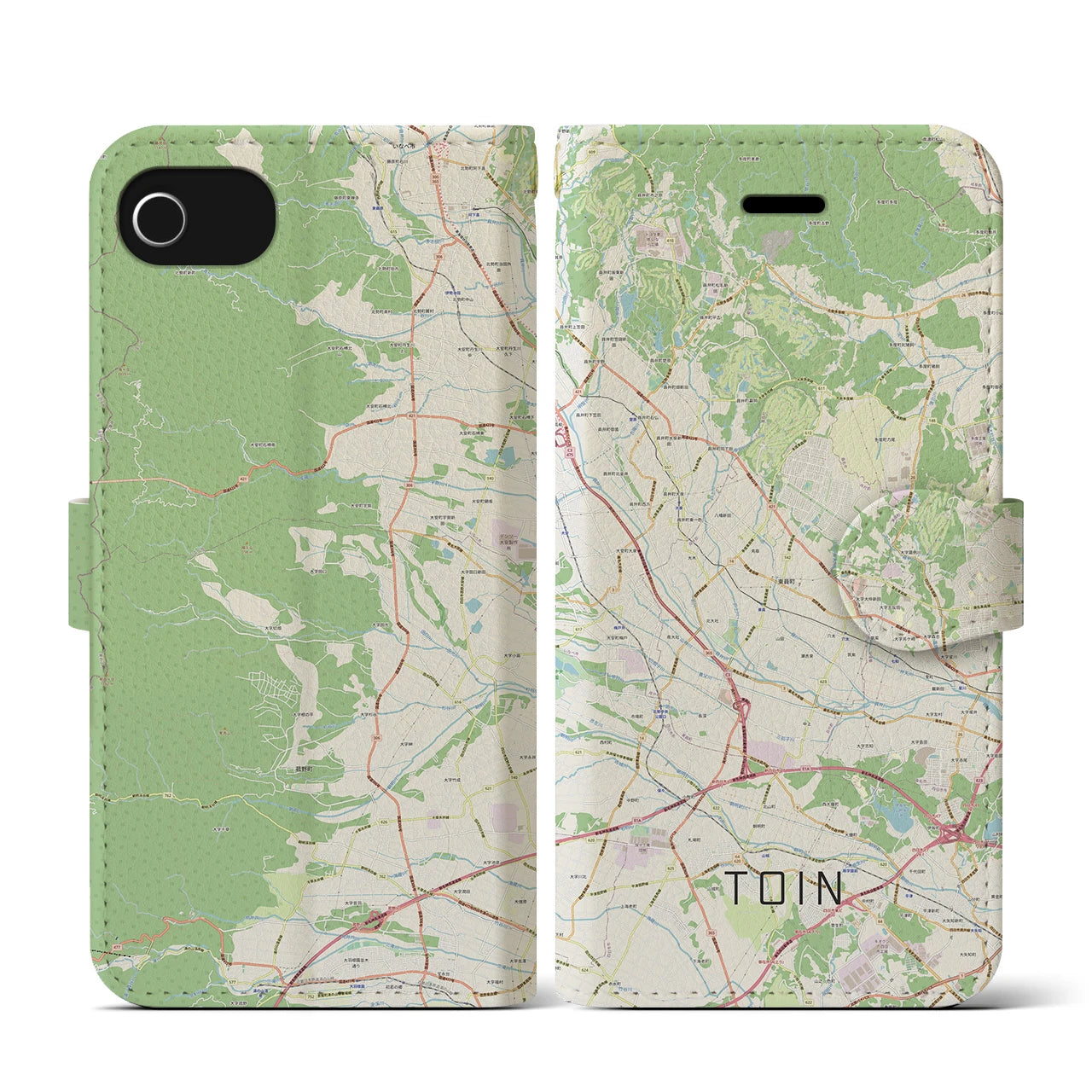 【東員(三重県)】地図柄iPhoneケース(手帳タイプ)