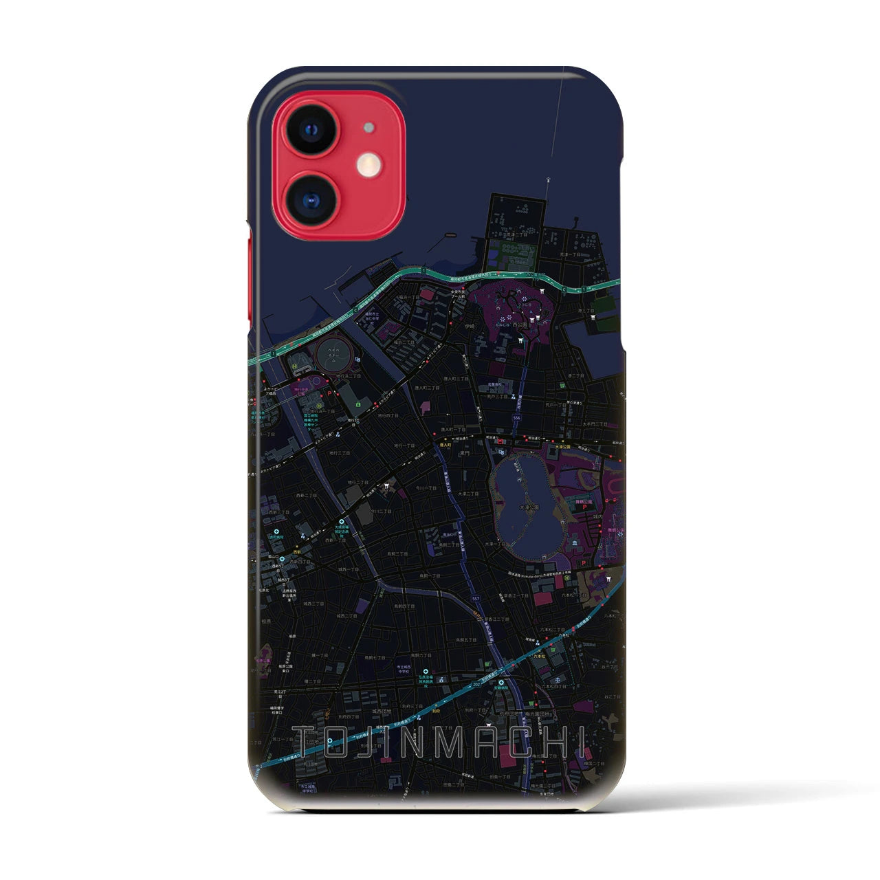 【唐人町(福岡県)】地図柄iPhoneケース(バックカバータイプ)