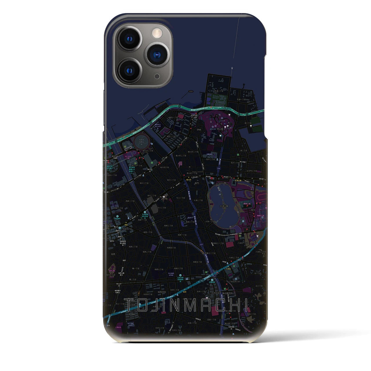 【唐人町(福岡県)】地図柄iPhoneケース(バックカバータイプ)