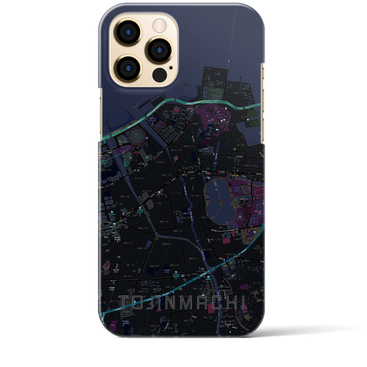 【唐人町(福岡県)】地図柄iPhoneケース(バックカバータイプ)