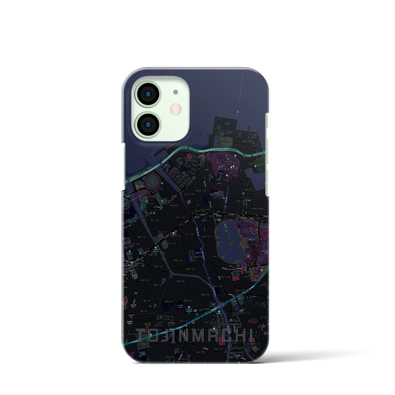 【唐人町(福岡県)】地図柄iPhoneケース(バックカバータイプ)