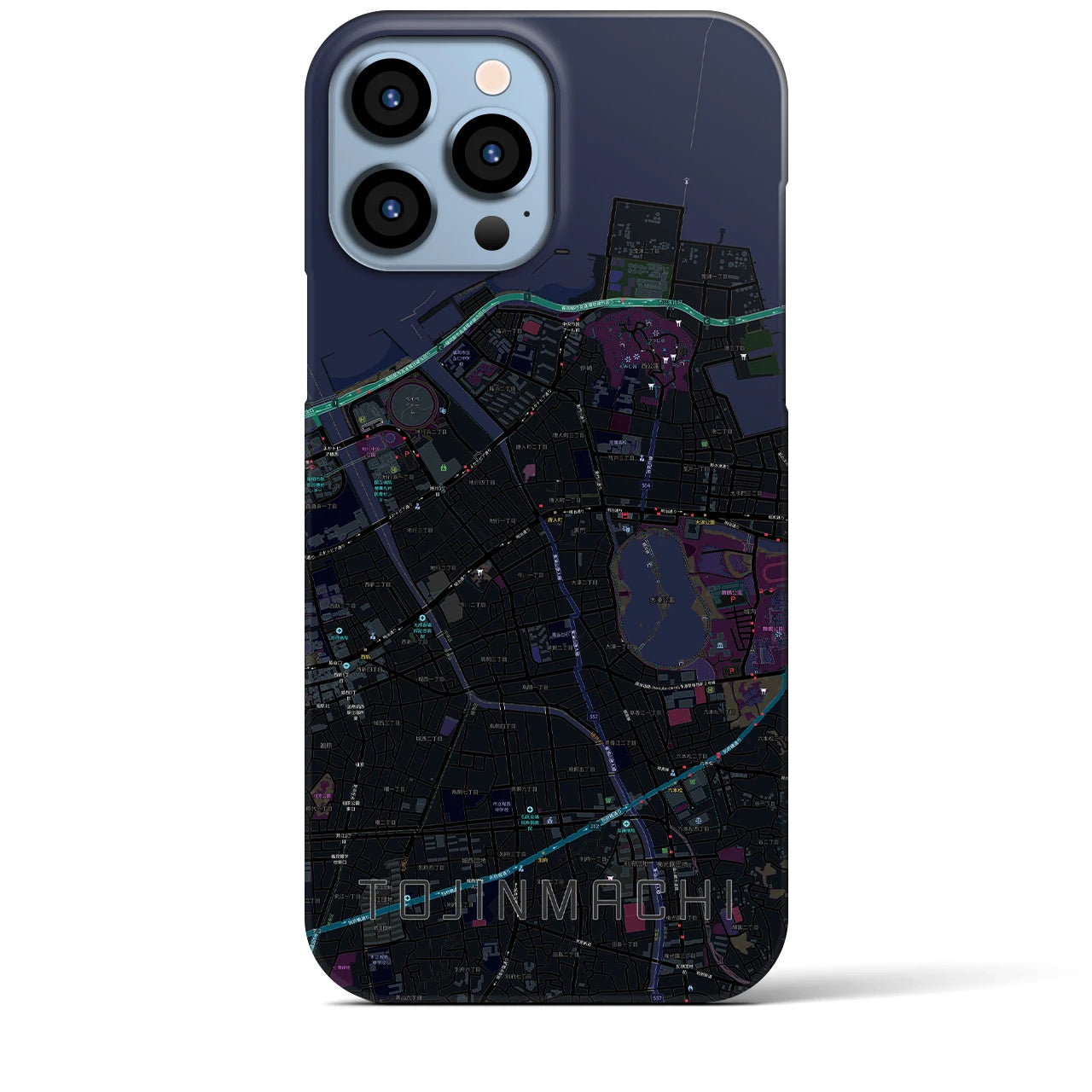 【唐人町(福岡県)】地図柄iPhoneケース(バックカバータイプ)
